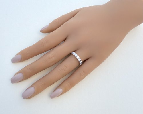 9ct. Yellow Gold 7-Stone Half Eternity CZ Ring. NEW STOCK.