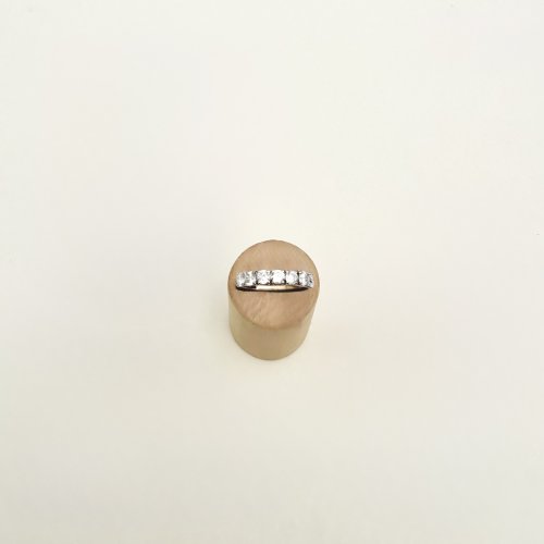 9ct. Yellow Gold 7-Stone Half Eternity CZ Ring. NEW STOCK.