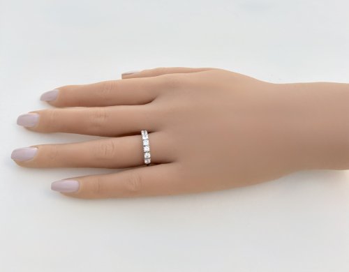 9ct. Yellow Gold 7-Stone Half Eternity CZ Ring. NEW STOCK.