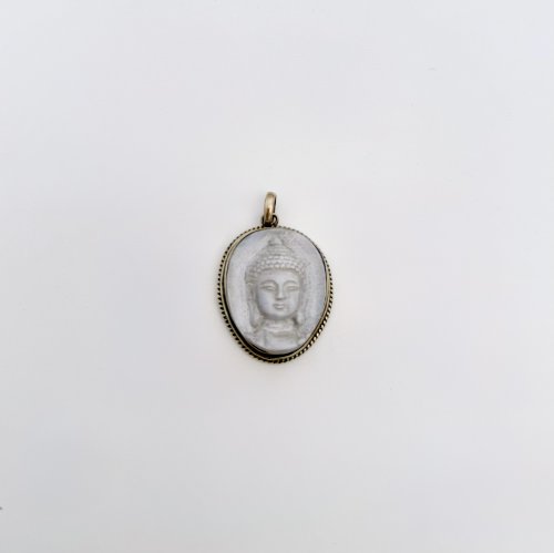 Buddha Head Pendant - Brass setting. NEW IN STOCK.