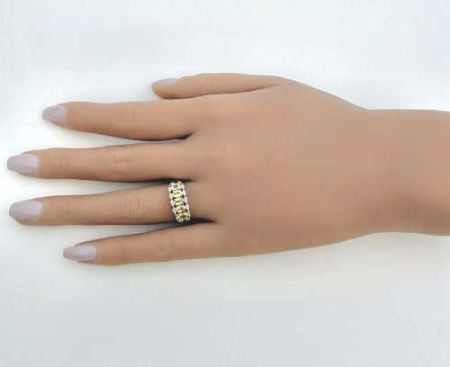 9ct. Gold 5-Stone Yellow Sapphire &amp; Diamond Ring. NEW STOCK.