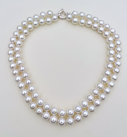 Pearl Necklace 12 mm. Double Row. NEW STOCK.