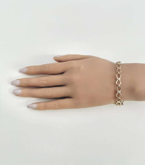 9ct. Gold Figure-of-Eight Eternity Bracelet. NEW STOCK.