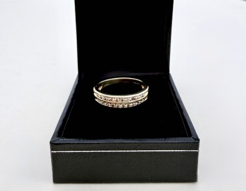 9ct. Gold Diamond 2-Row Half Eternity Ring. NEW STOCK. SOLD.