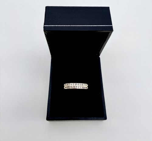 9ct. Gold Diamond 2-Row Half Eternity Ring. NEW STOCK. SOLD.
