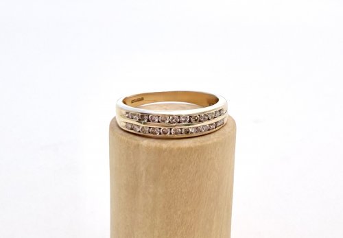 9ct. Gold Diamond 2-Row Half Eternity Ring. NEW STOCK.