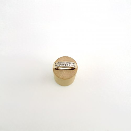9ct. Gold Diamond 2-Row Half Eternity Ring. NEW STOCK.
