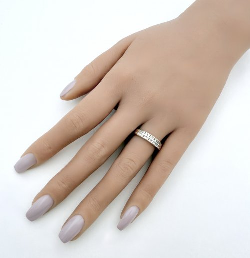 9ct. Gold Diamond 2-Row Half Eternity Ring. NEW STOCK.