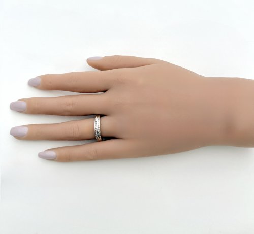 9ct. Gold Diamond 2-Row Half Eternity Ring. NEW STOCK.