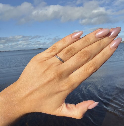 9ct. White Gold Diamond Half Eternity Ring.  NEW STOCK.
