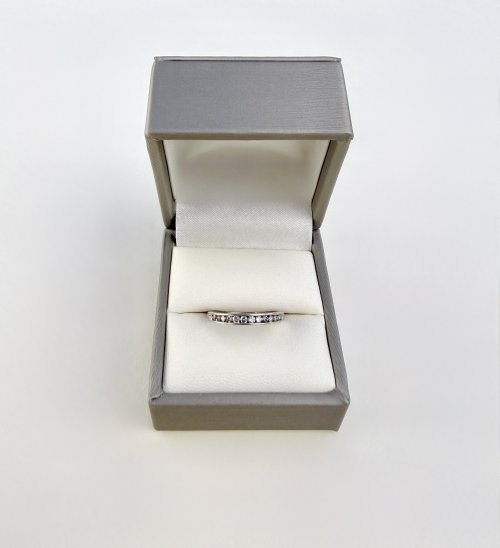 9ct. White Gold Diamond Half Eternity Ring.  NEW STOCK.