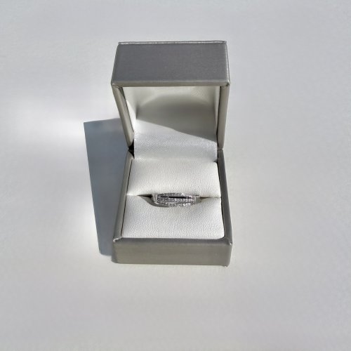 9ct. White Gold Three-Row Half Eternity Ring. NEW STOCK.