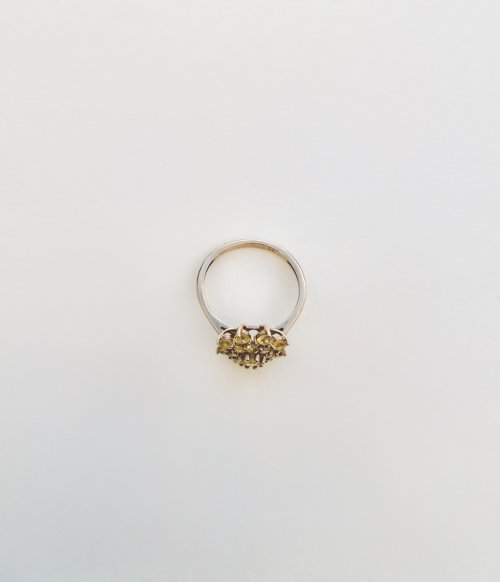 9ct. Yellow Gold Citrine Floral Ring. NEW STOCK.