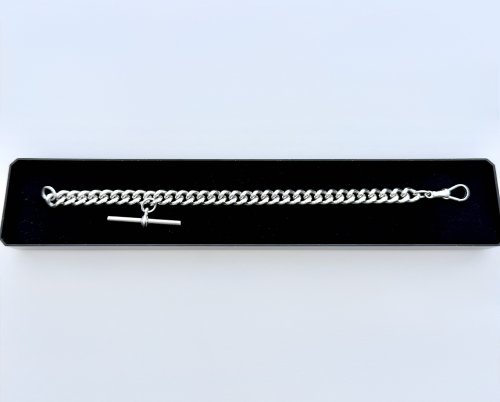 Silver Albert Chain Bracelet with T-Bar. NEW STOCK.