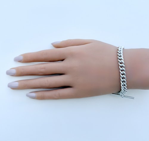 Silver Albert Chain Bracelet with T-Bar. NEW STOCK.