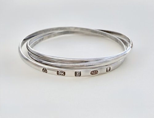 Sterling Silver Intertwined 3-Band Bangle. NEW STOCK.