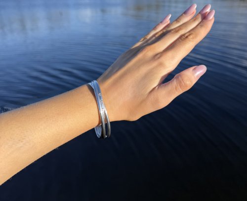 Sterling Silver Intertwined 3-Band Bangle. NEW STOCK.