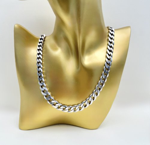 Heavy Silver Curb / Cuban Link Chain 19¾". NEW STOCK. 
