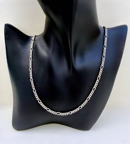 Sterling Silver Figaro Chain. 20” NEW STOCK.