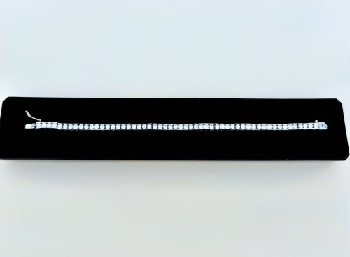 Silver CZ Tennis Bracelet / Square Appearance. NEW IN.