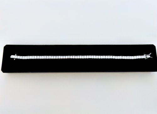 Silver Tennis Bracelet with Square-Cut CZ's. NEW IN.