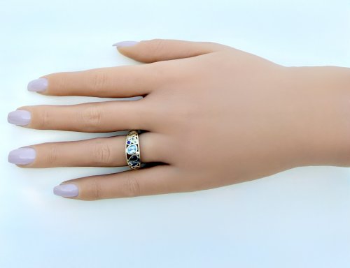 Hallmarked 9ct. Yellow Gold Multi-Gemstone Ring. NEW STOCK.