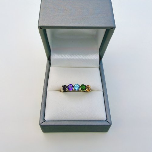 9ct. Yellow Gold Multi-Gemstone Ring. NEW STOCK.