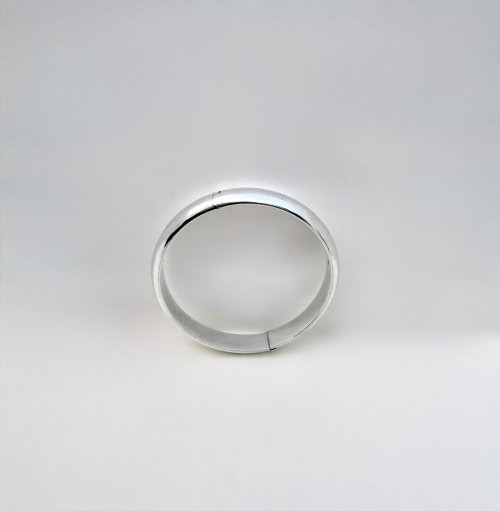 Silver Oval Bangle / Wide Profile. NEW STOCK.