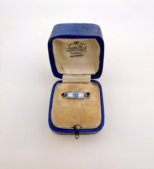 Edwardian Sapphire &amp; Diamond Set Ring. NEW IN STOCK.
