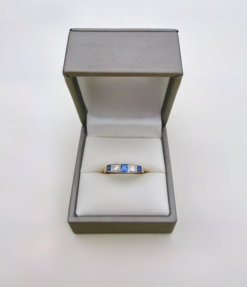 Edwardian Sapphire &amp; Diamond Set Ring. NEW IN STOCK.