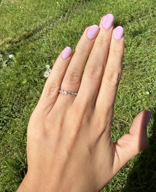9ct. White Gold Diamond Half Eternity Ring with Leaf-inspired Design. NEW STOCK. SOLD.