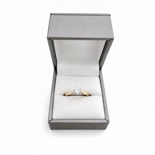 18ct. Yellow Gold ½ Carat Diamond Solitaire Ring - London 1989.  NEW IN STOCK.