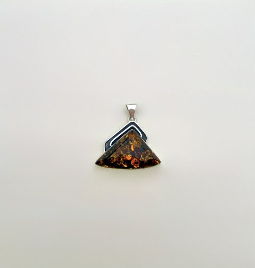 Large Sterling Silver Amber Statement Pendant. NEW IN STOCK.