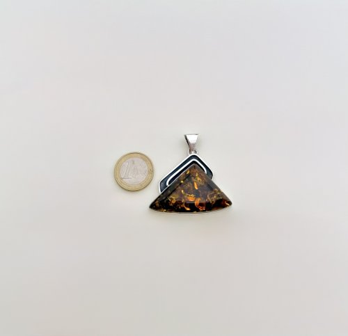 Large Sterling Silver Amber Statement Pendant. NEW IN STOCK.