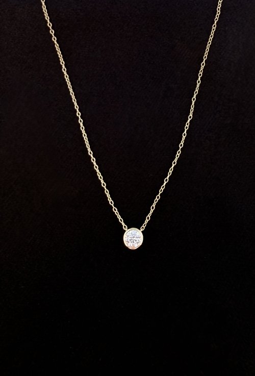 0.79ct. IGI Certified Lab-Grown Diamond Solitaire Pendant in 9ct. Yellow Gold. NEW IN STOCK.