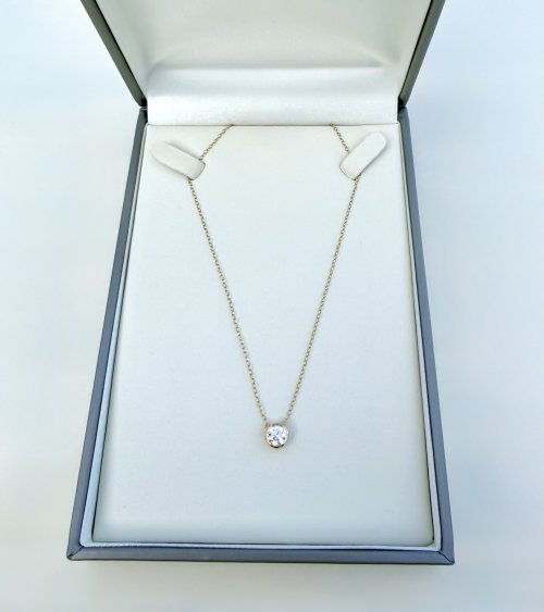 0.79ct. IGI Certified Lab-Grown Diamond Solitaire Pendant in 9ct. Yellow Gold. NEW IN STOCK.