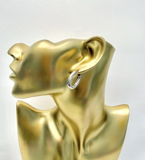 9ct Yellow Gold Oval Hoop Earrings with Textured Finish. NEW IN STOCK.