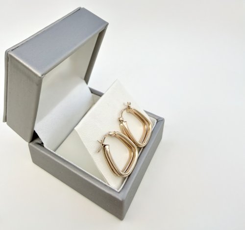 9ct. Yellow Gold Basket-Shaped Double Hoop Earrings. NEW IN STOCK.