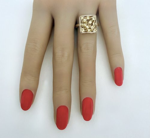 9ct. Yellow Gold Citrine Statement Ring - Marquise &amp; Round-Cut Design. NEW IN STOCK.