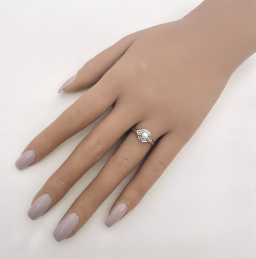 9ct. Yellow Gold Cultured Pearl &amp; Diamond Ring. NEW IN STOCK.