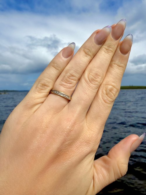 9ct. Yellow Gold Diamond Half Eternity Ring - 12 Diamonds. NEW IN STOCK.