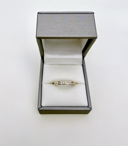 9ct. Yellow Gold Diamond Half Eternity Ring - 11 Diamonds. NEW IN STOCK.