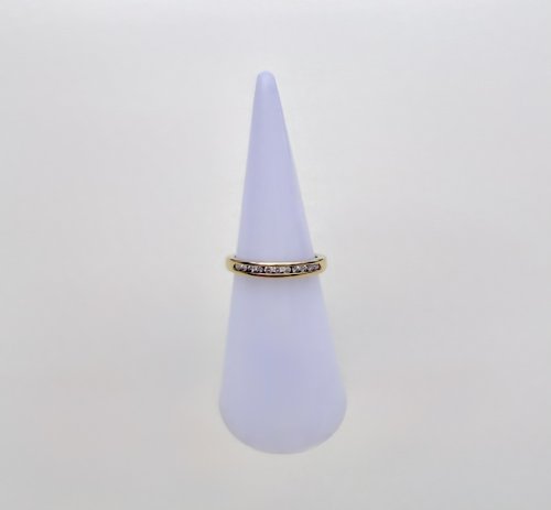 9ct. Yellow Gold Diamond Half Eternity Ring - 11 Diamonds. NEW IN STOCK.