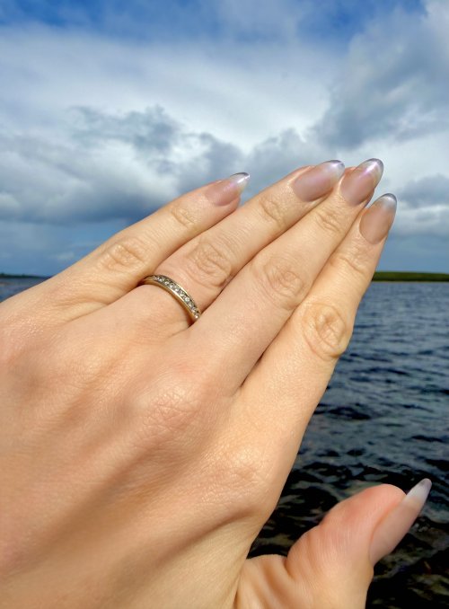 9ct. Yellow Gold Diamond Half Eternity Ring - 12 Diamonds. NEW IN STOCK.