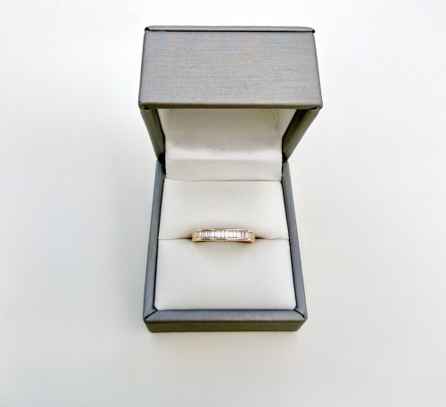 18ct. Yellow Gold Baguette Diamond Half Eternity Ring. NEW IN STOCK.
