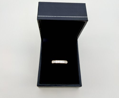 18ct. Yellow Gold Baguette Diamond Half Eternity Ring. NEW IN STOCK.