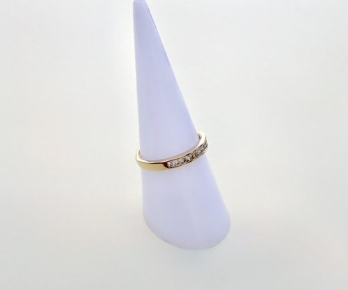 14ct. Yellow Gold Diamond Half Eternity Ring - 14 Diamonds. NEW IN STOCK.