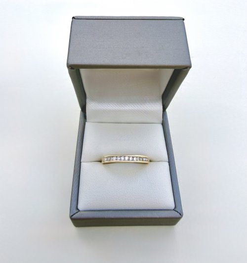 14ct. Yellow Gold Diamond Half Eternity Ring - 14 Diamonds. NEW IN STOCK.