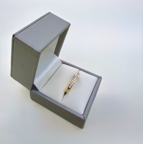 14ct. Yellow Gold Diamond Half Eternity Ring - 14 Diamonds. NEW IN STOCK.