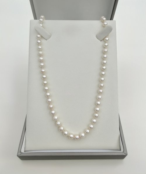 Classic 6mm. Cultured Pearl Single-Row Necklace with 9ct. Yellow Gold Clasp.  NEW IN STOCK.